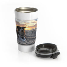 Load image into Gallery viewer, Border Collie Print on Stainless Steel Travel Mug
