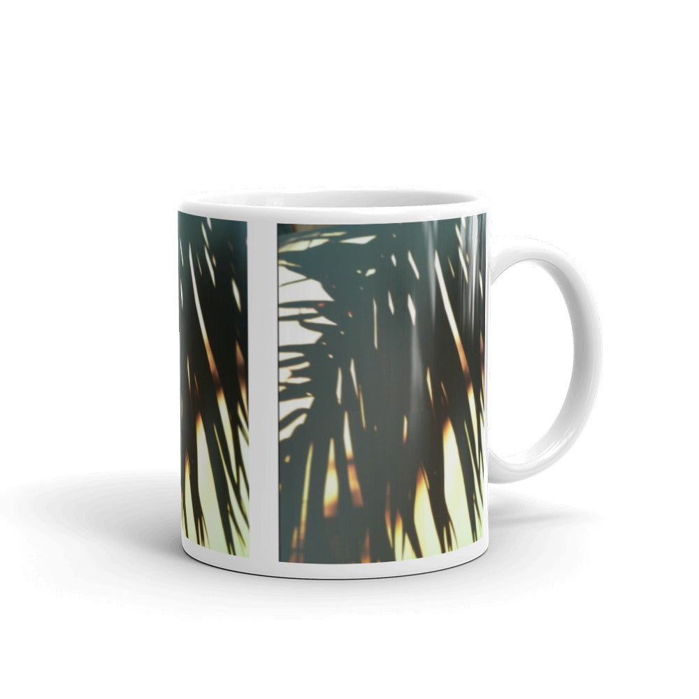 Ceramic Mug with Palm Sunset Print